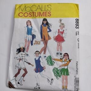 McCall's Sewing Pattern 8893 Girls Cheerleader & Majorette Costumes Sizes 4-6